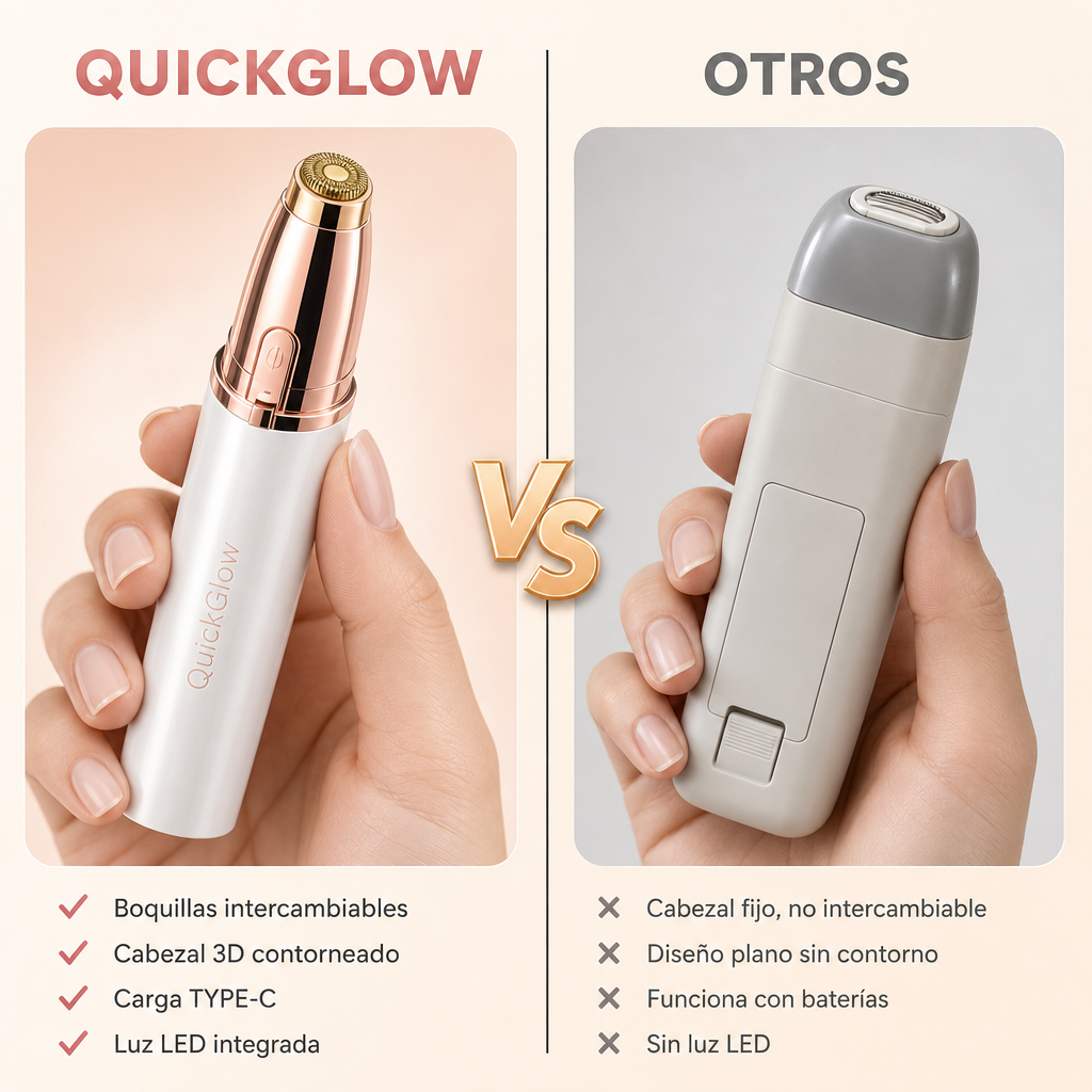 Rasuradora facial recargable con Luz LED integrada