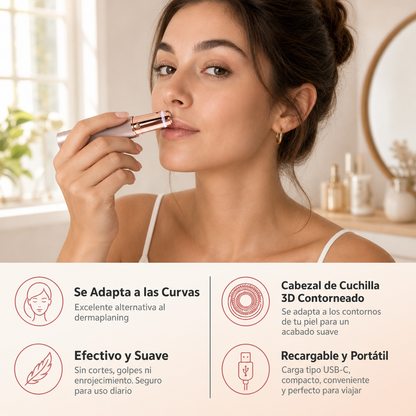 Rasuradora facial recargable con Luz LED integrada