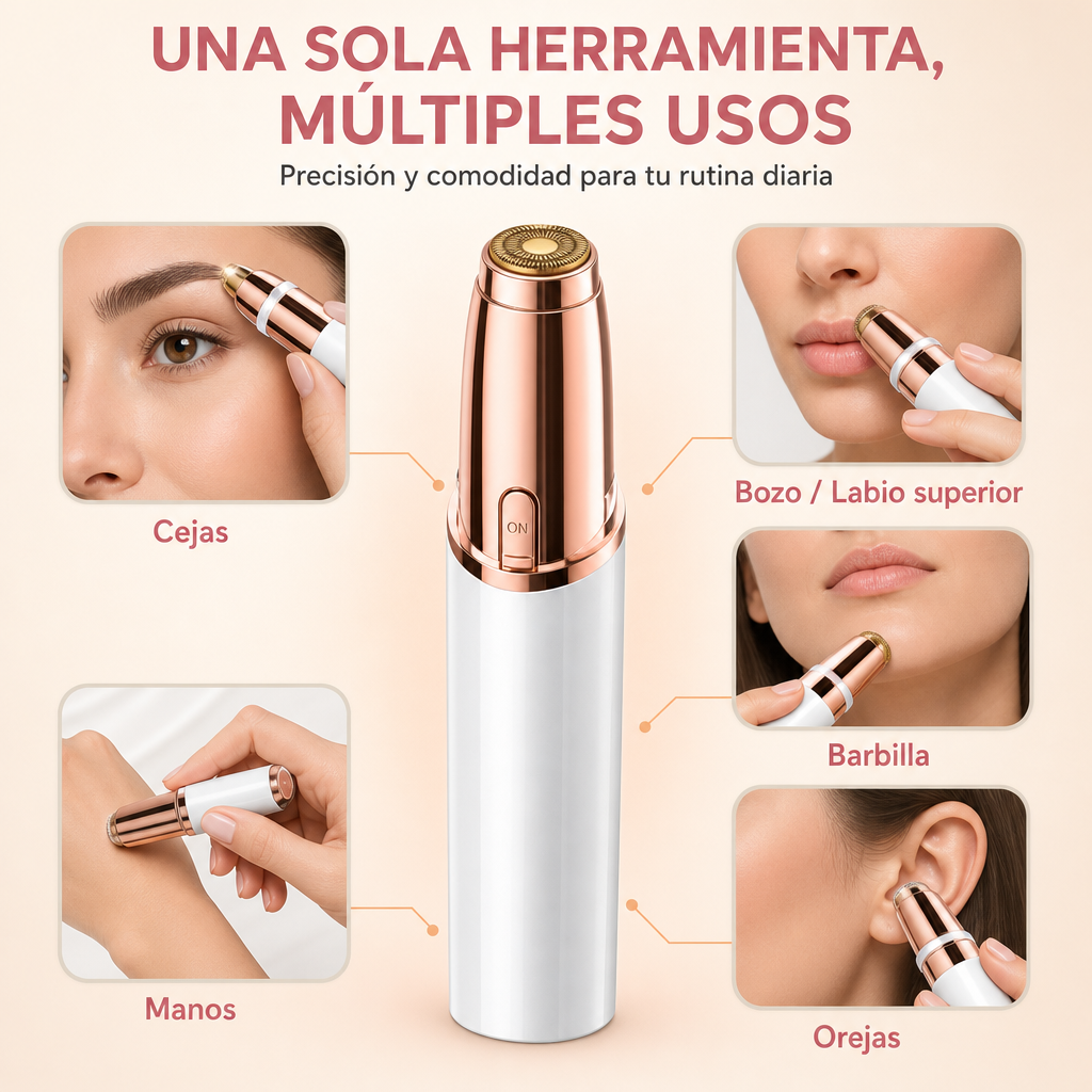 Rasuradora facial recargable con Luz LED integrada